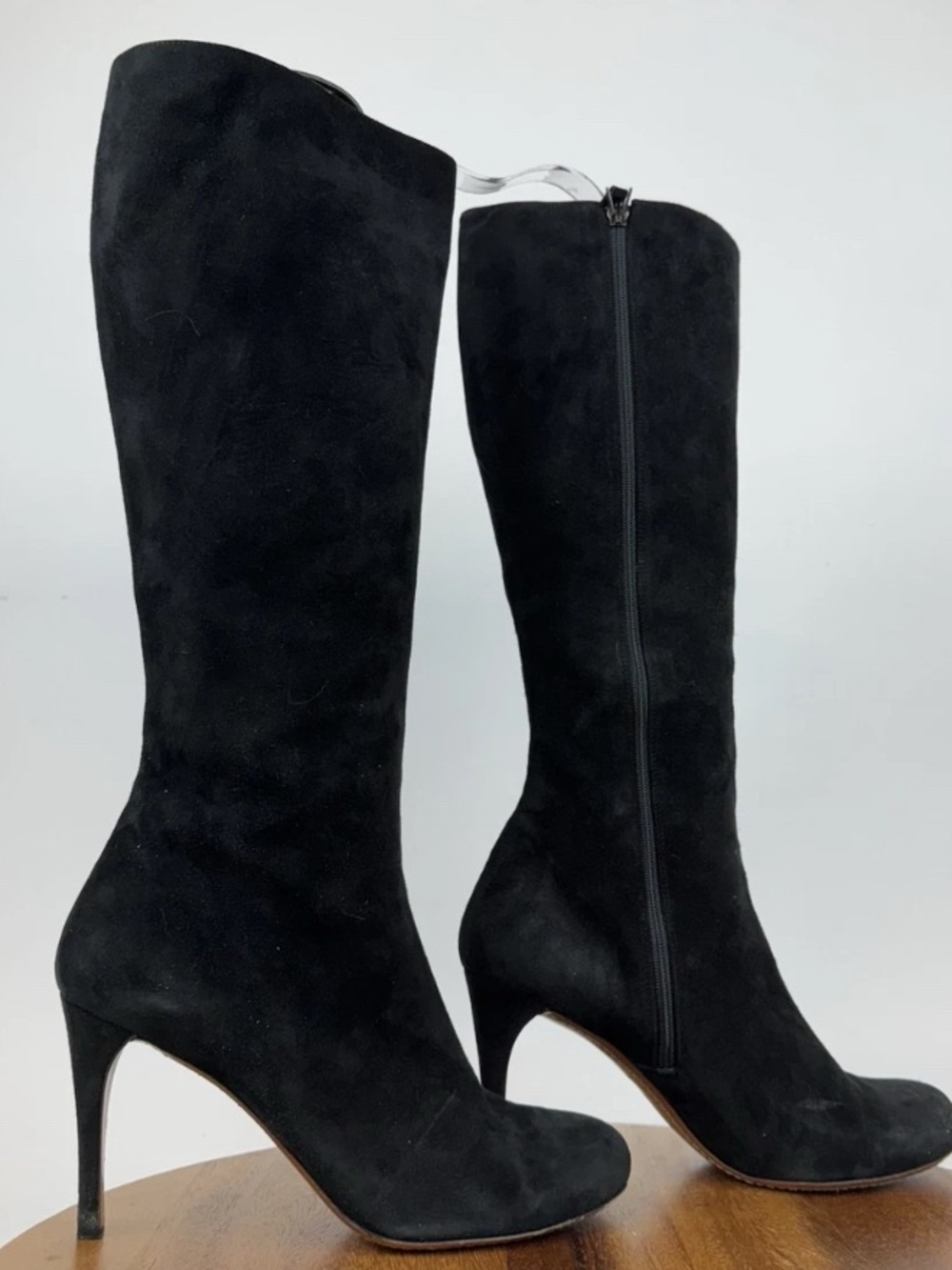 Alaïa Black Suede Knee-High Stiletto Boots Size 40